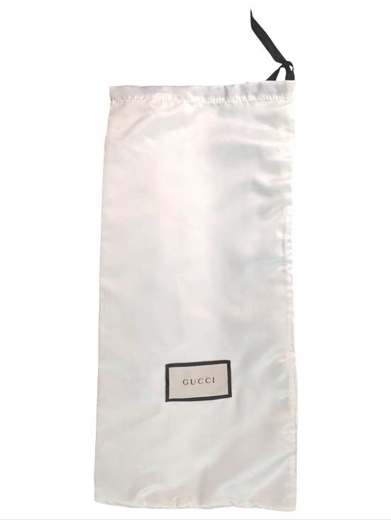Gucci Handbags - Gucci White Satin Drawstring Dustbag Pouch with Black Tie Authentic